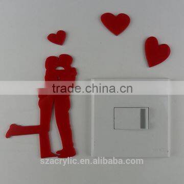 Colorful 3D acrylic switch on-off wall sticker wholesale