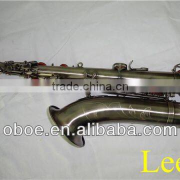 Woodwind musical instrument antique gold finish Bb brass professional tenor saxophone--443G
