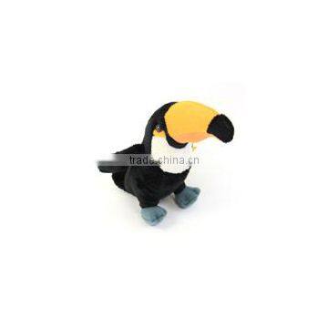 Logo soft plush stuffed Toucan black gift beanbag embroidery animal toys