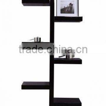 MDF in high gloss black book shelf suitable for home and hotel