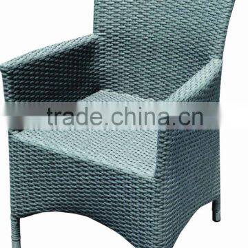 Lesiure Aluminium Frame Flat Rattan Wicker Crey OK dining Chair For outdoor furniture