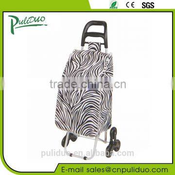 Large Pocket Satin Fabric Stair-climbing Shopping Bag Trolley