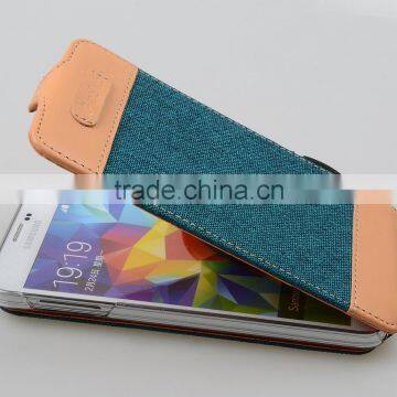 High Quality Fabric Leather Case Cru Series Nubook Type for Samsung Galaxy S5