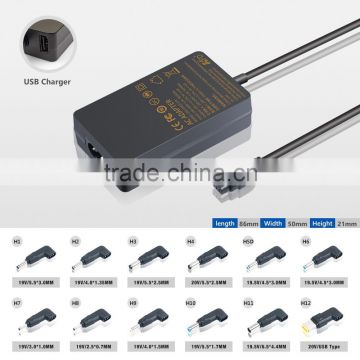 45W slim universal ultrabook charger adapter with 5V2A USB power adapter