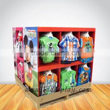 Custom promotional cardboard clothes display stand for shop