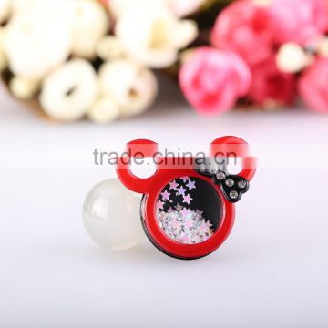 Colorful cat ear hair band rhinestone hair bow hair band cellulose acetate glitter elastic hair rubber band