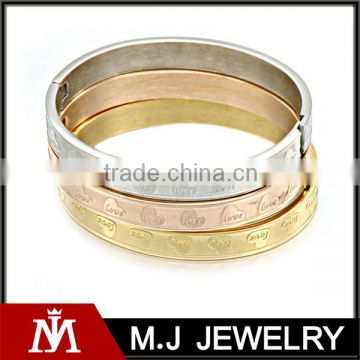 Modern and fashion gold&silver plating love clasp polycyclic bangle