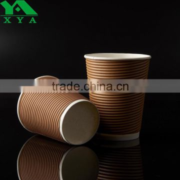 16oz logo printing kraft ripple wall paper cups