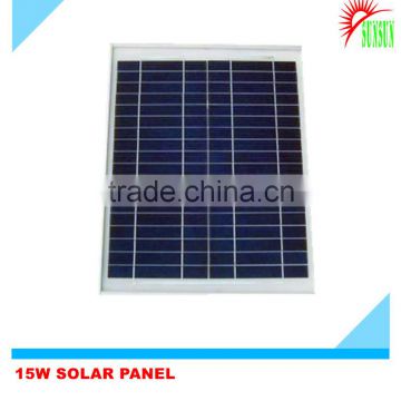 Aluminum frame glass 15W 18V mono solar panel