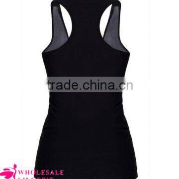 Wholesale Pinky Ladies With Corsets Printed Black Stringer Tank Top for Women photo-3