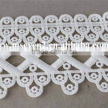 High Quality of Polyester Lace Trim, Chemical Lace Trim White Lace in 7 1/2 cm for Lady Garments photo-2
