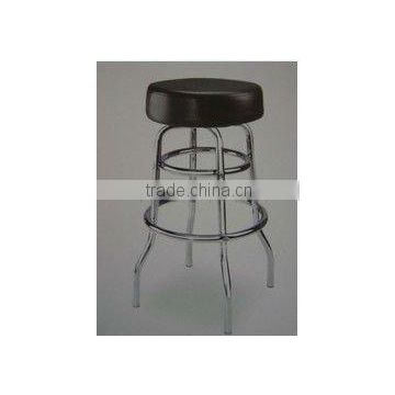 Black PVC and steel bar stool with footrest