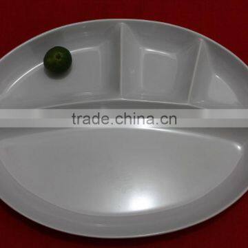 Malaysia Made Melamine 4 Compartments Oval Food Plate