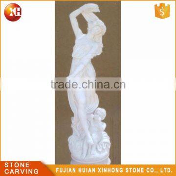 Elegant Woman And Kid Dance Marble Statue Carving