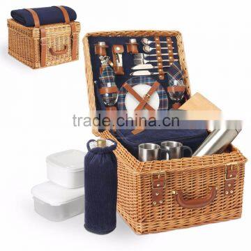 cheap handmade wholesale White wicker picnic basket for sale