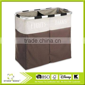 Lavish Home Foldable Double Laundry Hamper photo-2