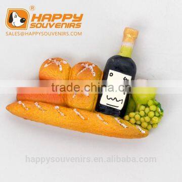 Custom Design French Bread Shape 3D Resin Fridge Magnet photo-3
