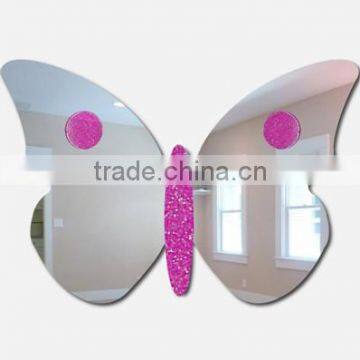 Silver Butterfly Glitter Mirror Sticker