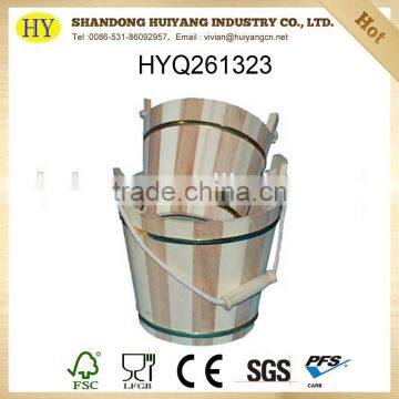 wholesale natural unfinished wooden bucket