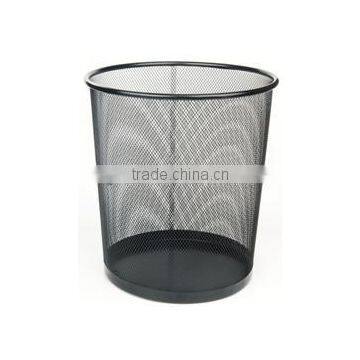 Fashionable Cylinder Mesh Metal Trash Can