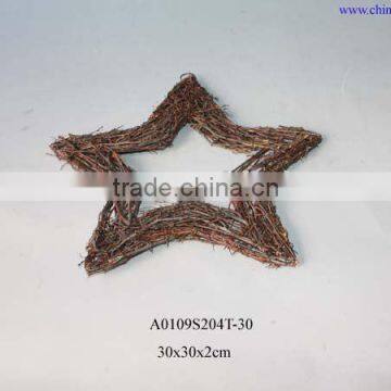 natural 8" willow star for christmas decoration