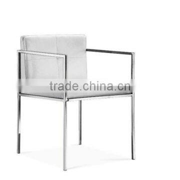 B8002 Stainless Steel Legs pu Leather Covers Dining Room Chair With Arms photo-3