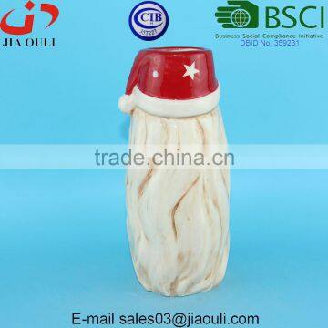 Christmas Decorations Embossed Ceramic Santa Claus Vase photo-6