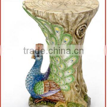 Bits and Pieces - Decorative Peacock Patio Side Table -Accent Table Realistic Peacock End Table Great for the Cabin Decoration -