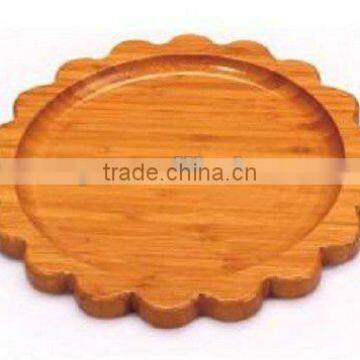 flower shape ROUND WOODEN/BAMBOO PLATE tray