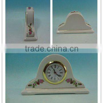 White Rose printing Ceramic Table Clock