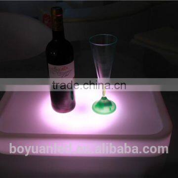 Wireless Remote Control Bar and Club Used Illuminated Round Mini Bar Tray Led Tray photo-3