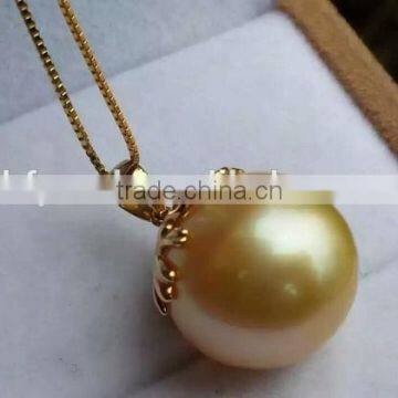 14-15mm Gold South Sea Pearl Pendant photo-3