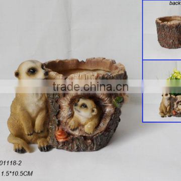 Mongoose resin flower pot/garden decoration/flower pot