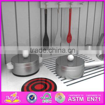 2017 New Design Pretend Play White Wooden Toy Kitchens for Toddlers W10C267 photo-5