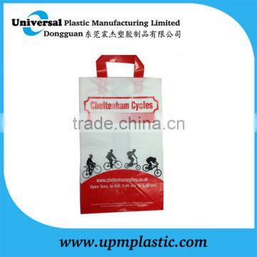 Customerized cheltenham cycles side gusset only red Flexiloop handle plastic bag