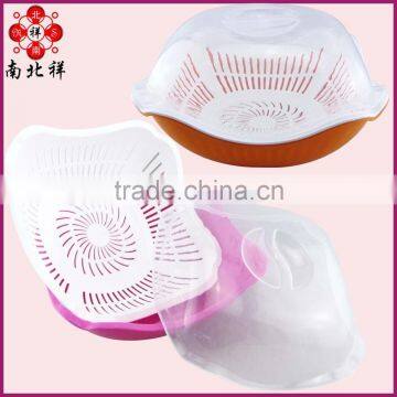 square plastic strainer with tray and cover