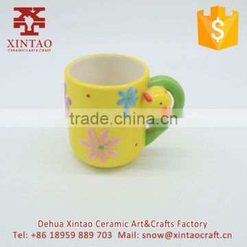 Ceramic mug/ Tea cup/ lovely yellow cock cup Wholesale Factory handmade Art Craft OEM Design