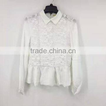 Women chiffon lace blouse stock clothes