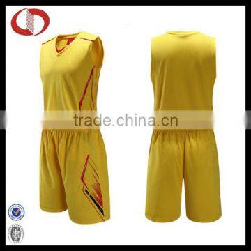 Basketball jersey design yellow color from manufacturer