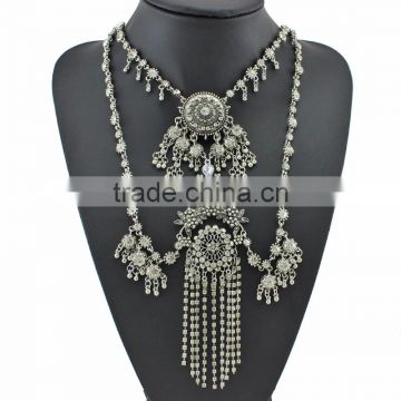 Big custome brand ZA new design diamond alloy necklace jewelry