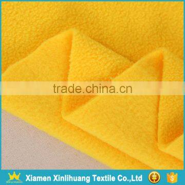 High Quality Weft Knitted Lightweight Yellow Polar Fleece Fabric photo-3