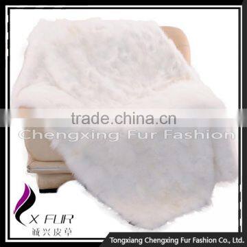 CX-D-125 100% Natural Real Patchwork Fox Fur Wholesale Fox Fur Carpet Rug photo-4