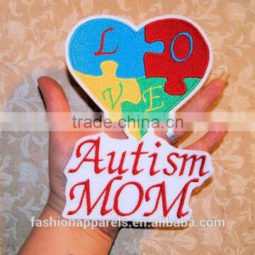 Custom High Quality Embroidered Creative Love Puzzles Patch for Clothes Embroidery Patch Made in China Choose Size/color photo-3