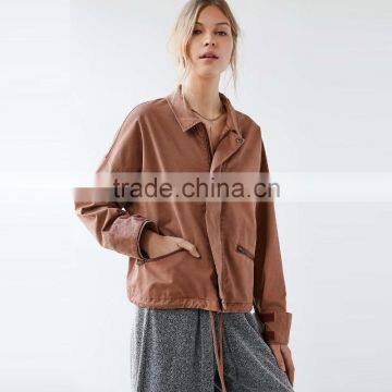 Plain Girls Jacket Loose Style Fashion Design With Zipper photo-3