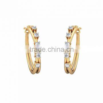 Gold Plated Zirconia Hoop Earrings