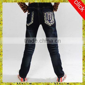 nice washing kids clothes girls belted denim funky jeans hip hop kids jeans VOWCJ7186