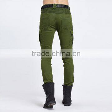 2016 New Brand Men's Fashion Jeans Green Jeans Male Personality Folds Comfortable Hotsale Biker Jeans photo-5