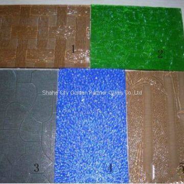 Colored Figured Glass, Tinted Pattern Glass, for Decorative Art Glass