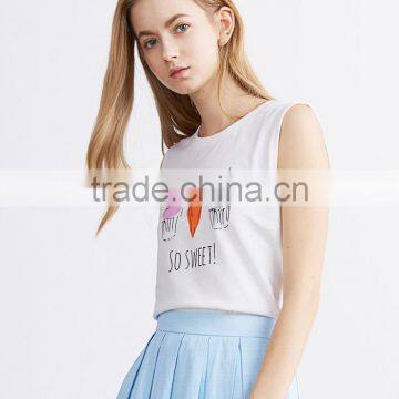 Fashionable Lovely Printed Lady Custom Singlet photo-3
