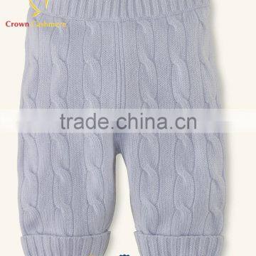 Ribbed Baby Wool Cashmere Knitted Pants